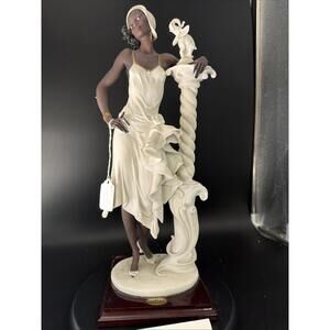 Giuseppe Armani Vintage Lady w Elephant ‘MAHOGANY’ 194-C  Sculpture w/Box & COA